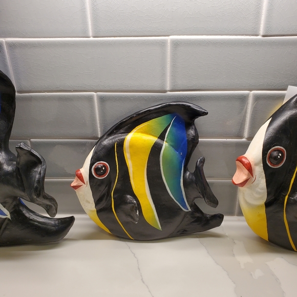 Tropical fish, paper mache, set of 3 - Picture 4 of 17